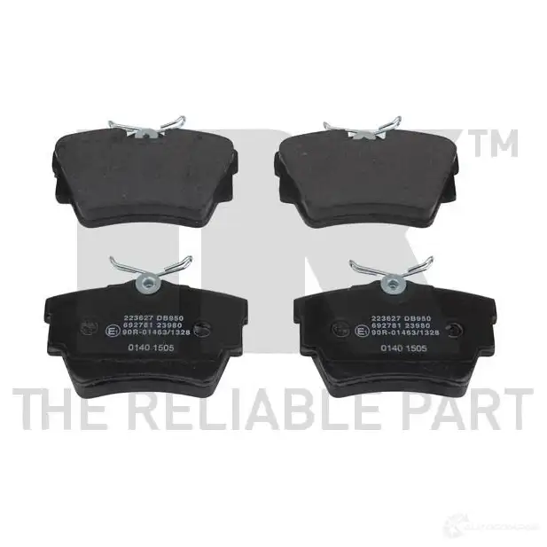 Тормозные колодки дисковые, комплект NK 1238647 M58NR5G WVA 21882/17 223627