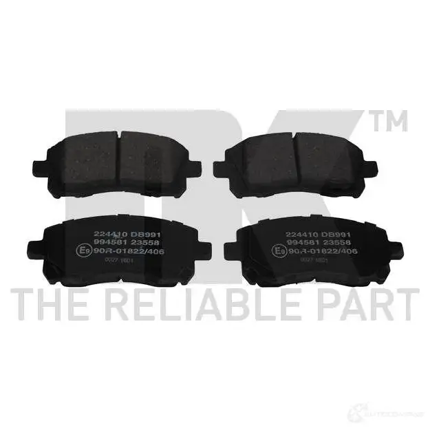 Тормозные колодки дисковые, комплект NK 224410 WVA 23558/17,8 VIIBE5D 1238849