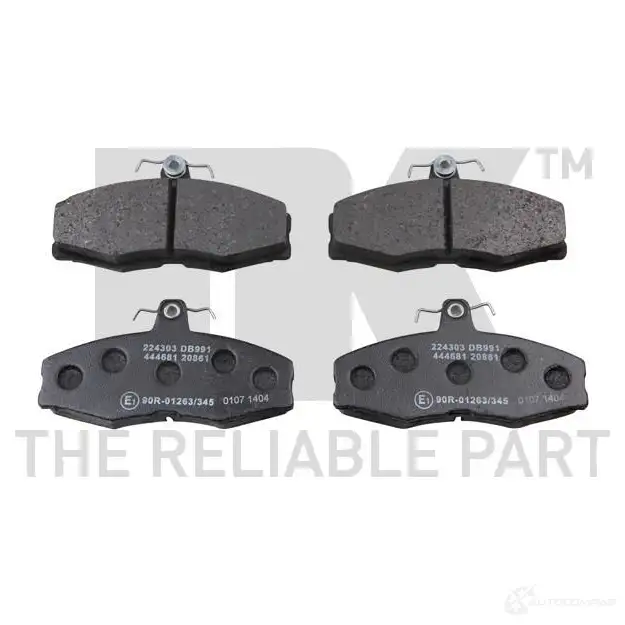 Тормозные колодки дисковые, комплект NK 224303 1238838 QPT6N6 WVA 21662/17,5