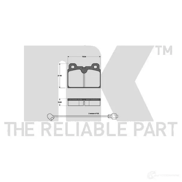 Тормозные колодки дисковые, комплект NK 1238000 221815 VVXB2L WVA 20845/16.5