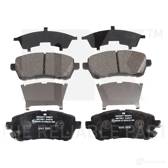 Тормозные колодки дисковые, комплект NK 225227 7 O0AN 1438032239