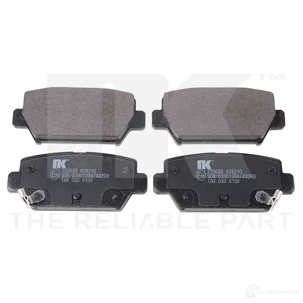 Тормозные колодки дисковые, комплект NK 1 X2PVY6 223035 1438032131