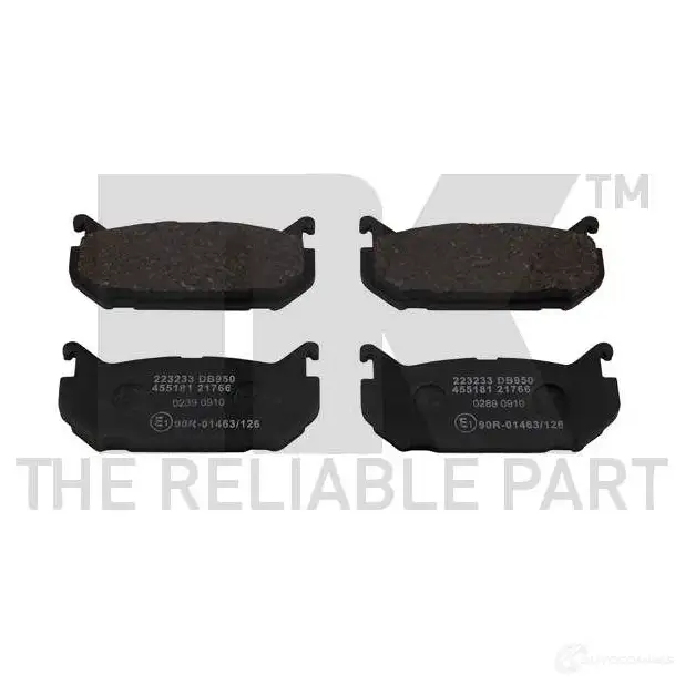 Тормозные колодки дисковые, комплект NK WVA 21766/14 N88XRR 223233 1238436