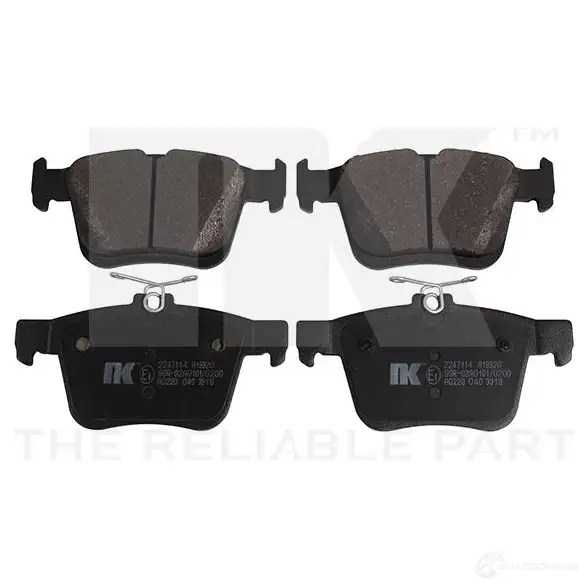 Тормозные колодки дисковые, комплект NK 1238984 ERJU F 5703858901851 2247114 изображение 0