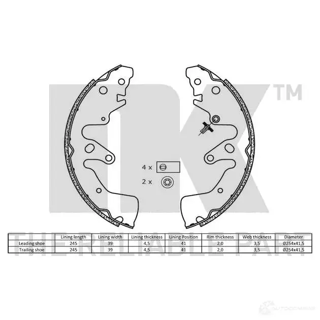 Тормозные колодки NK 5703858751517 2752783 HK C2TDA 1240461 изображение 1