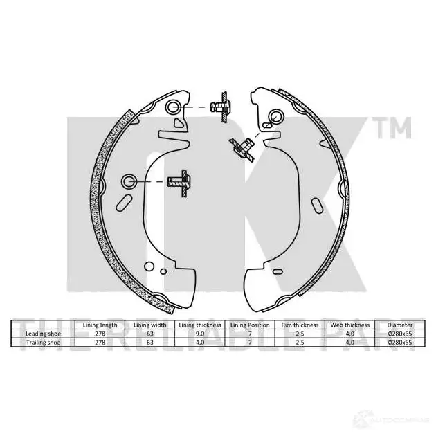 Тормозные колодки NK 1240038 5703858166380 VZZ IIU 2725571 изображение 1