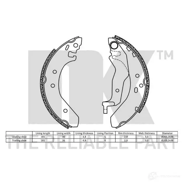 Тормозные колодки NK 1240517 BJ 2XK 5703858164799 2799527 изображение 1