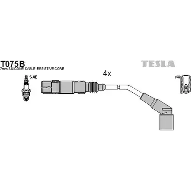 Высоковольтные провода зажигания TESLA T075B 2695361 P8 IQ6 22MDK3V изображение 0