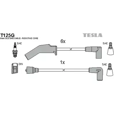 Высоковольтные провода зажигания TESLA K 5OHJD B5GYYE T125G 2695406 изображение 0