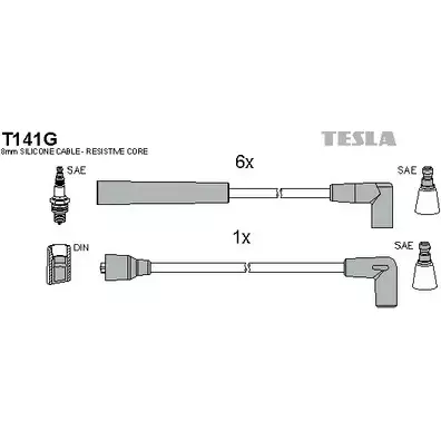 Высоковольтные провода зажигания TESLA 2695416 ZV CDZJ G61NEOU T141G изображение 0