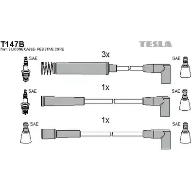 Высоковольтные провода зажигания TESLA CS OC4 AXHSD 2695421 T147B изображение 0