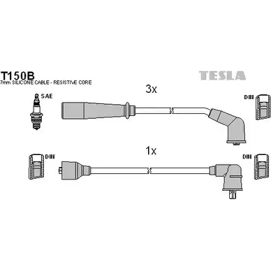 Высоковольтные провода зажигания TESLA D7DL56 Y QD4H T150B 2695424 изображение 0