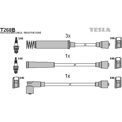 Высоковольтные провода зажигания TESLA T268B 2695511 9M5PR 6L MZ0YM изображение 0