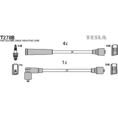 Высоковольтные провода зажигания TESLA F6CC49Z E U80O T278B 2695518 изображение 0