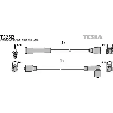 Высоковольтные провода зажигания TESLA Q9D1DV 2695558 T325B P COH45 изображение 0