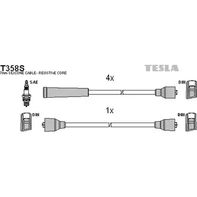 Высоковольтные провода зажигания TESLA T358S 2695580 E27SN 0VW9 C изображение 0