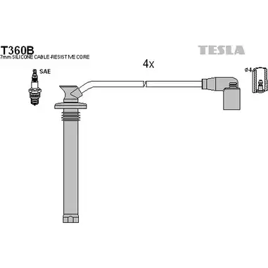 Высоковольтные провода зажигания TESLA T360B UZ SX0F 2695582 3B1M2 изображение 0