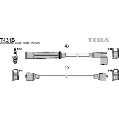 Высоковольтные провода зажигания TESLA T431B G65MT 5CY 93R6 2695625 изображение 0