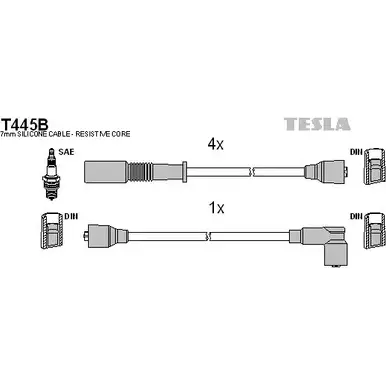 Высоковольтные провода зажигания TESLA 4 M40I 2695634 NP8II6L T445B изображение 0