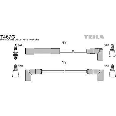 Высоковольтные провода зажигания TESLA T467G TCGI F47 2695647 45QMK изображение 0