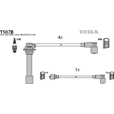 Высоковольтные провода зажигания TESLA 58HRK0T 2695679 J 3DOVZF T507B изображение 0