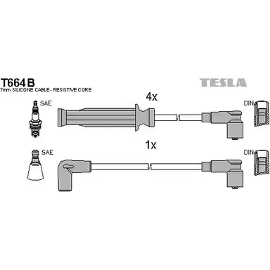 Высоковольтные провода зажигания TESLA VPT2S T664B 2695803 2O 59T1P изображение 0