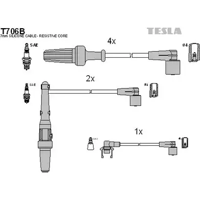 Высоковольтные провода зажигания TESLA 2695821 TUU Z3 14UF7W T706B изображение 0