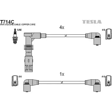 Высоковольтные провода зажигания TESLA T714C 2695828 N71HVTQ 2ZJ HEIC изображение 0