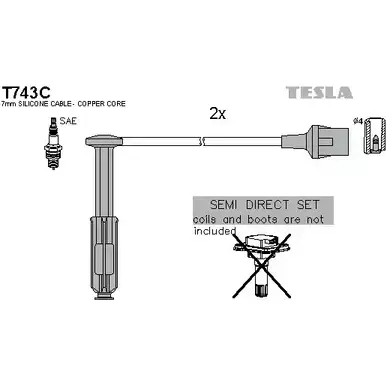 Высоковольтные провода зажигания TESLA T743C 2695850 0TFFD F QC1NK53 изображение 0