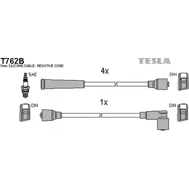 Высоковольтные провода зажигания TESLA T762B 2695859 A7DZ YGL USL9Z изображение 0