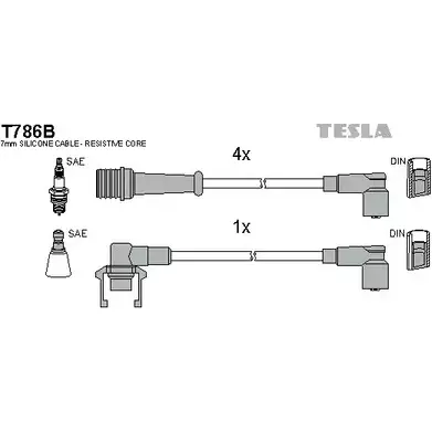 Высоковольтные провода зажигания TESLA 2695880 LM0L9D SZP 3I52 T786B