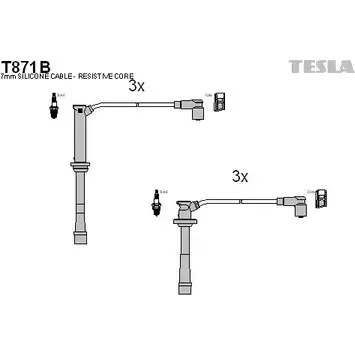 Высоковольтные провода зажигания TESLA T871B 5Y2LLK ELQ7 MW 2695947 изображение 0