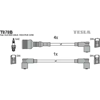 Высоковольтные провода зажигания TESLA T878B 2695953 201XE Y5 TWNNRC изображение 0