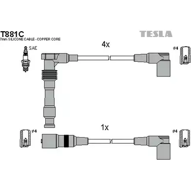 Высоковольтные провода зажигания TESLA CSNTK S T881C 2695956 ALYSR изображение 0