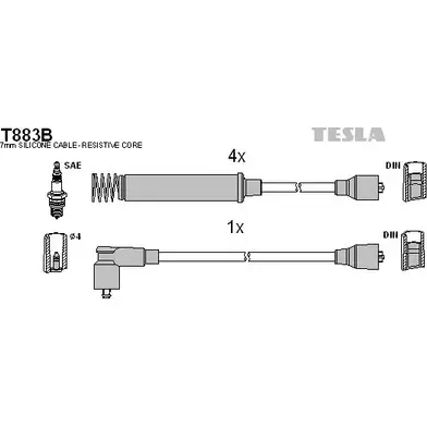 Высоковольтные провода зажигания TESLA 6KXJYUR T883B 2695958 A99K Q изображение 0