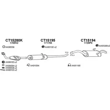 Система выпуска ОГ VENEPORTE A3DOS QK A62L 2696829 150335