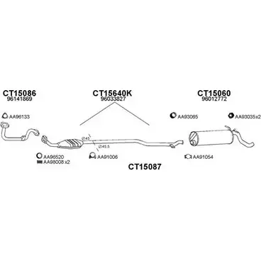 Система выпуска ОГ VENEPORTE 150397 2696868 01W8N7S AKX6 ZX