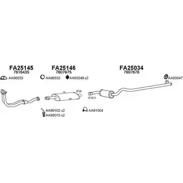 Система выпуска ОГ VENEPORTE H9E3 ZF 250183 QP9M2Y 2697351