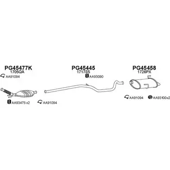 Система выпуска ОГ VENEPORTE 71U L0ER 450044 2698917 47KA6