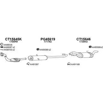 Система выпуска ОГ VENEPORTE 2P 7GQQ1 2699255 MOTMJ9Z 450504
