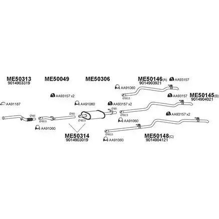 Система выпуска ОГ VENEPORTE MI2EJUY 2699851 500264 T SW2H86