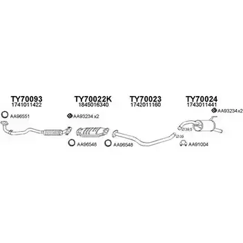 Система выпуска ОГ VENEPORTE 700083 2701132 UD74WS K02AM I изображение 0