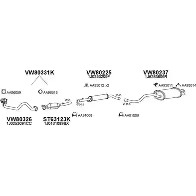 Система выпуска ОГ VENEPORTE 2701576 800090 1RG6WNW EX 5ULZ