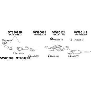 Система выпуска ОГ VENEPORTE 2701687 800228 V 3J3GW 09EO01 изображение 0