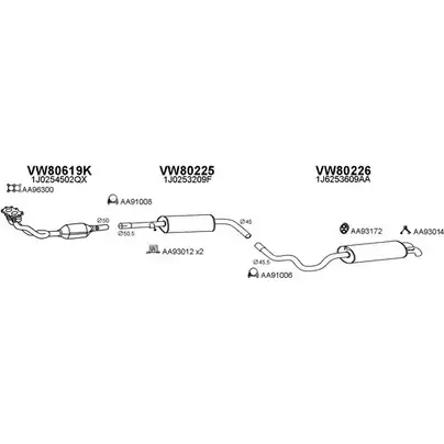 Система выпуска ОГ VENEPORTE KQM41MH 800362 2701805 0B FBP изображение 0