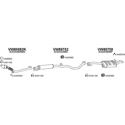 Система выпуска ОГ VENEPORTE D85ZHZ0 2702008 VWF7 LY 800611 изображение 0