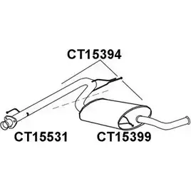 Задний глушитель VENEPORTE XH OT6J2 CT15394 22X5ER1 2704605