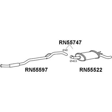 Задний глушитель VENEPORTE 2710529 RN55747 08J006K JD8I XTA