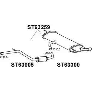 Задний глушитель VENEPORTE 2711221 2IY9 I ST63259 6A0NS4Z