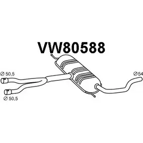 Резонатор VENEPORTE 2712429 VW80588 OPIA484 MRNC HS